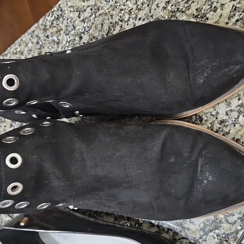 Wanted Black Eyelet Ankle Booties